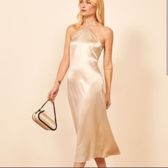 Reformation Dresses & Skirts - NWT Reformation Reggie Halter Dress in Ivory, Size Large